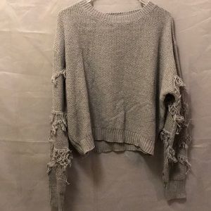 Ruffled grey sweater
